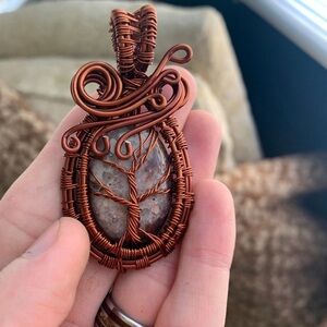Wire Wrapped Botswana Agate tree of life